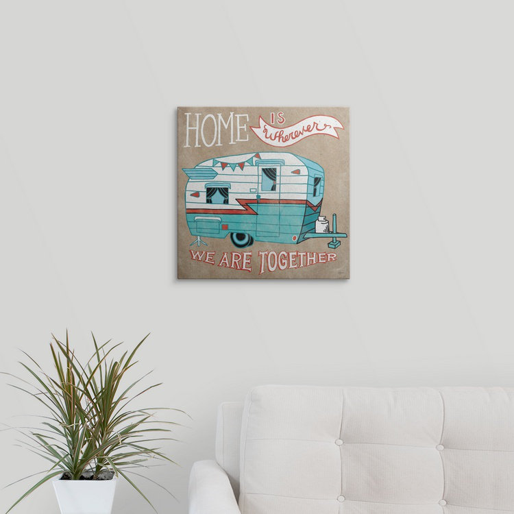 « adventure love camper » par une publicité rétro Mary Urban, H 35 po x l 35 po x P 1,5 po, Toile