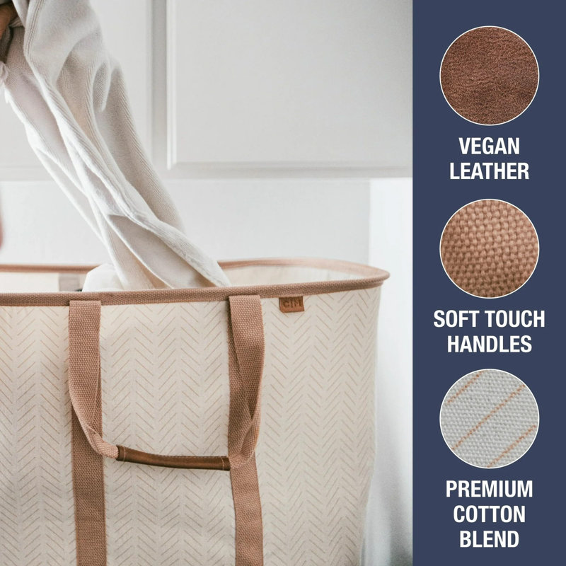 Collapsible Laundry Caddy - 2-Pack 64L - Foldable Storage Organization Container For Clothes Laundry Room Storage Solution