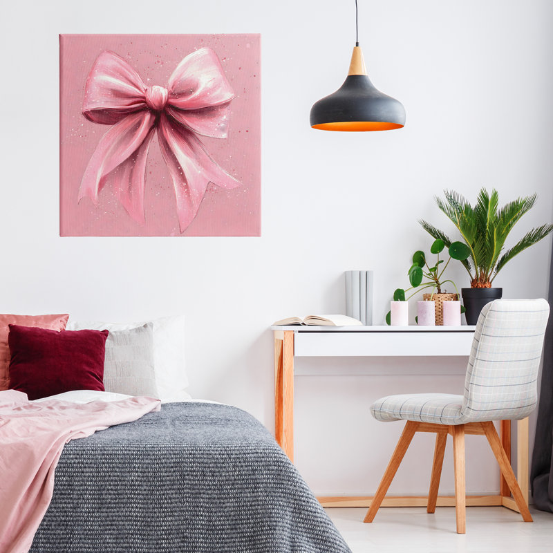 Big Pink Bow with Speckles Canvas, design by Creative Studio, 24" H x 24" W
