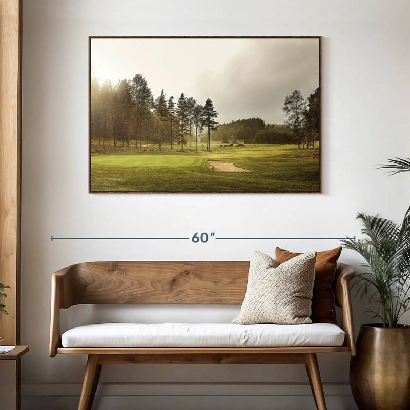 Golf Course Trees, 46" X 31", Floating Frame Walnut