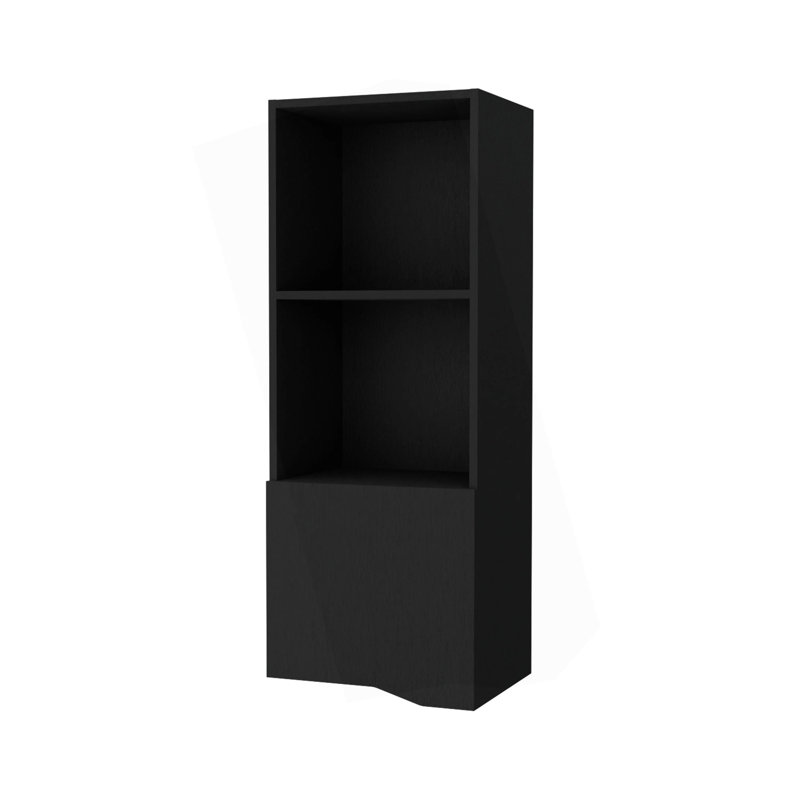 Wenge Wall Cabinet With One Door, Black