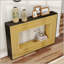 Console Modern Contrast moderne avec structure en bois stratifié et plateau noir