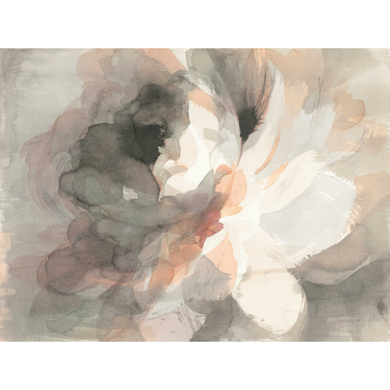 Abstrait pivoine - reproduction sur toile, H 12 po x l 16 po