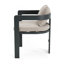 Chaise de patio d'extérieur en aluminium Pula, ensemble de 2, finition noire avec coussin beige-108085227