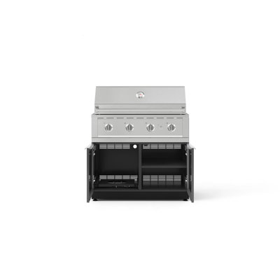 Ensemble de 2 armoires modulaires en aluminium pour l'extérieur Barbecue au gaz naturel performant
