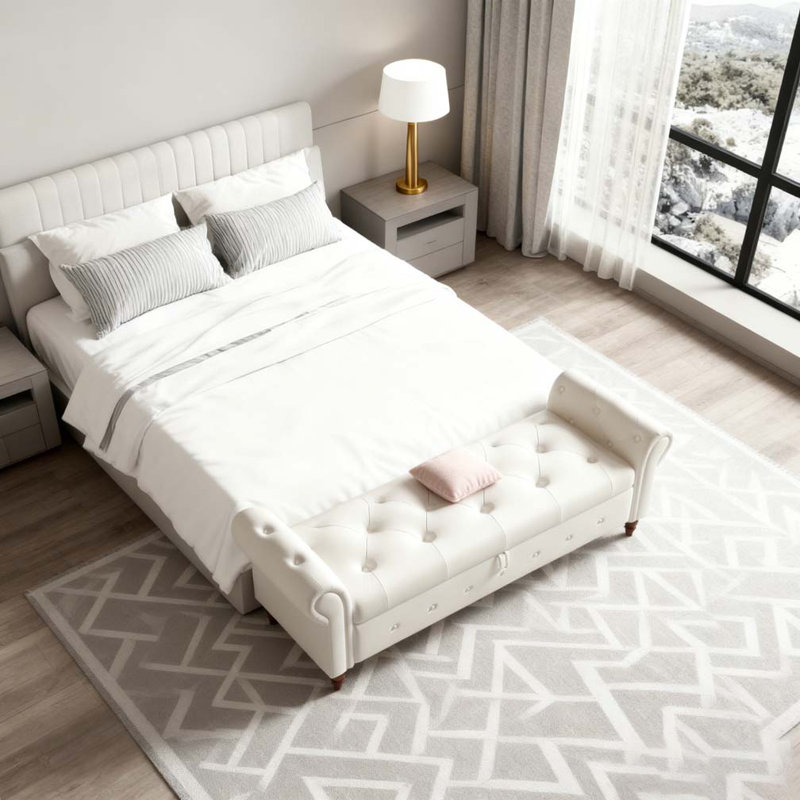 Banc de lit 63 po, Beige