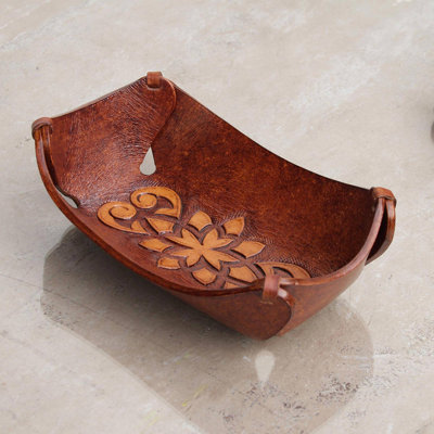 Plateau de meuble-lavabo en cuir floral star Scouley