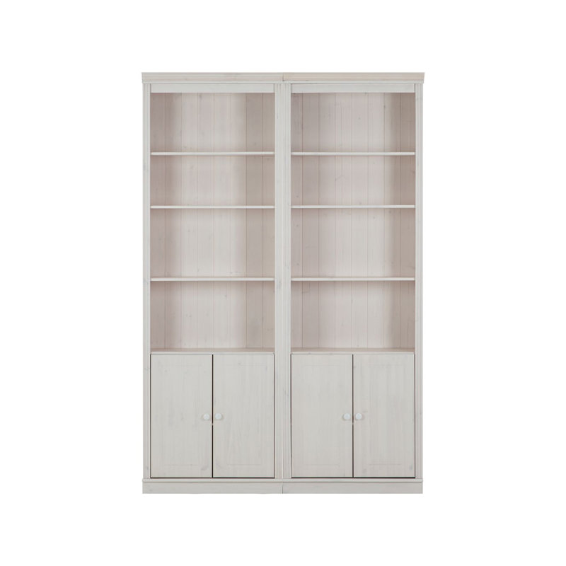 Dejarae 223cm H x 148cm W Library Bookcase, White
