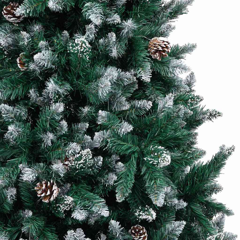 Artificial Christmas Tree with 300 LEDs with Stand, 6.89' H, Black