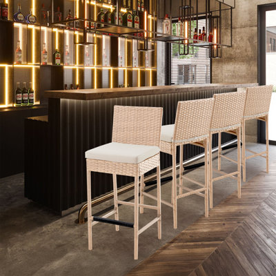 30" Patio Bar Stool with Cushion by Latitude Run