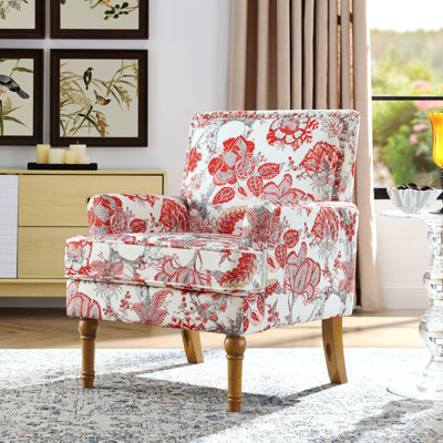 Chaise d'appoint avec garniture cloutée, pieds en bois massif, fauteuil de salon