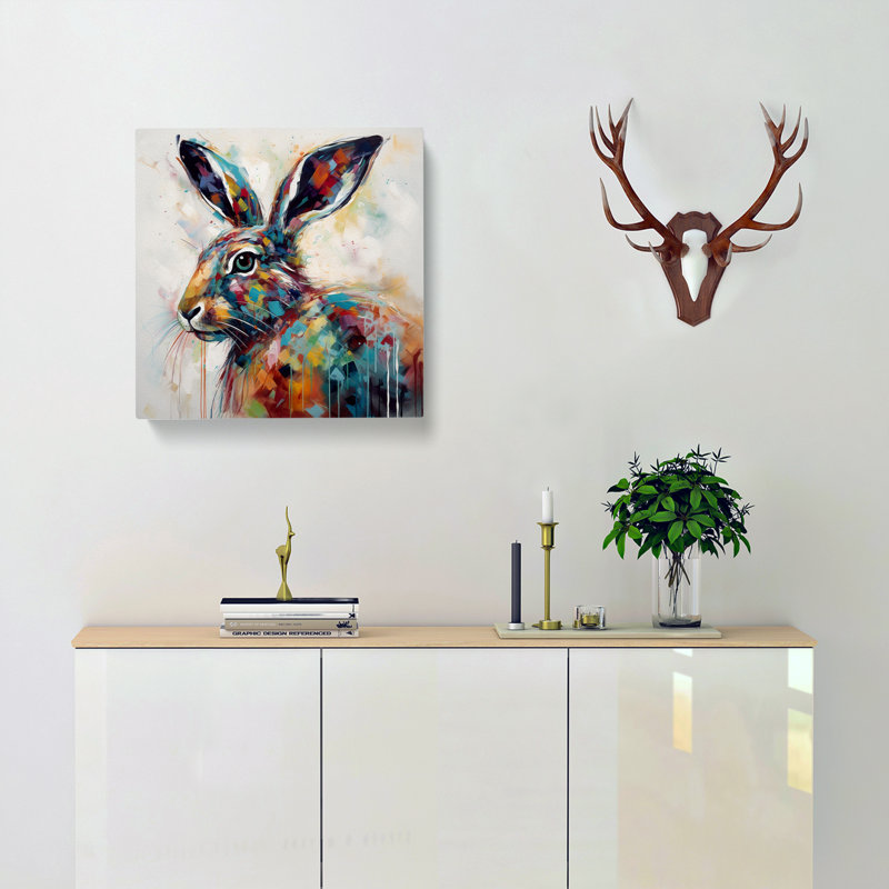 Hare Abstract Art - Wrapped Canvas