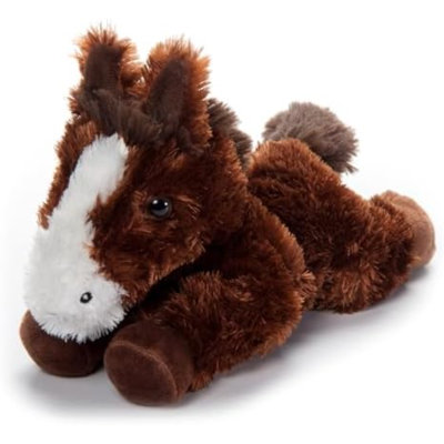 Peluche cheval en peluche, cadeaux pour enfants, animaux sauvages Scoopz, peluche cheval brun, 8 pouces
