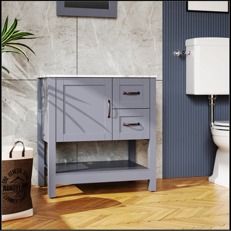 Meuble-lavabo gris 30 po Saibe