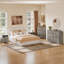 Ensemble de chambre à coucher 4 pièces 4 pièces avec commode 7 tiroirs, commode haute 6 tiroirs et 2 tables de chevet, gris
