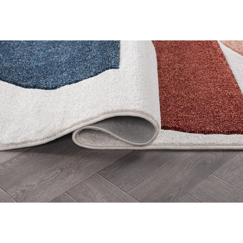 Arvilla Geometric Machine Made Indoor / Outdoor Area Rug, Rectangle 4'11" x 6'6" 