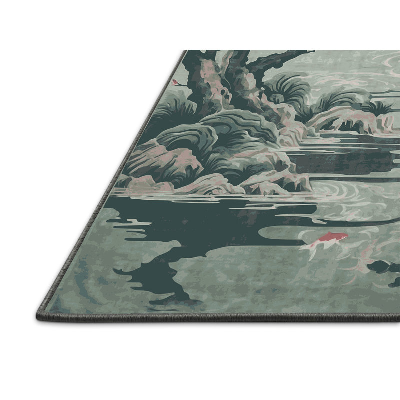 Tapis brun soyeux et moelleux, Rond 6 pi