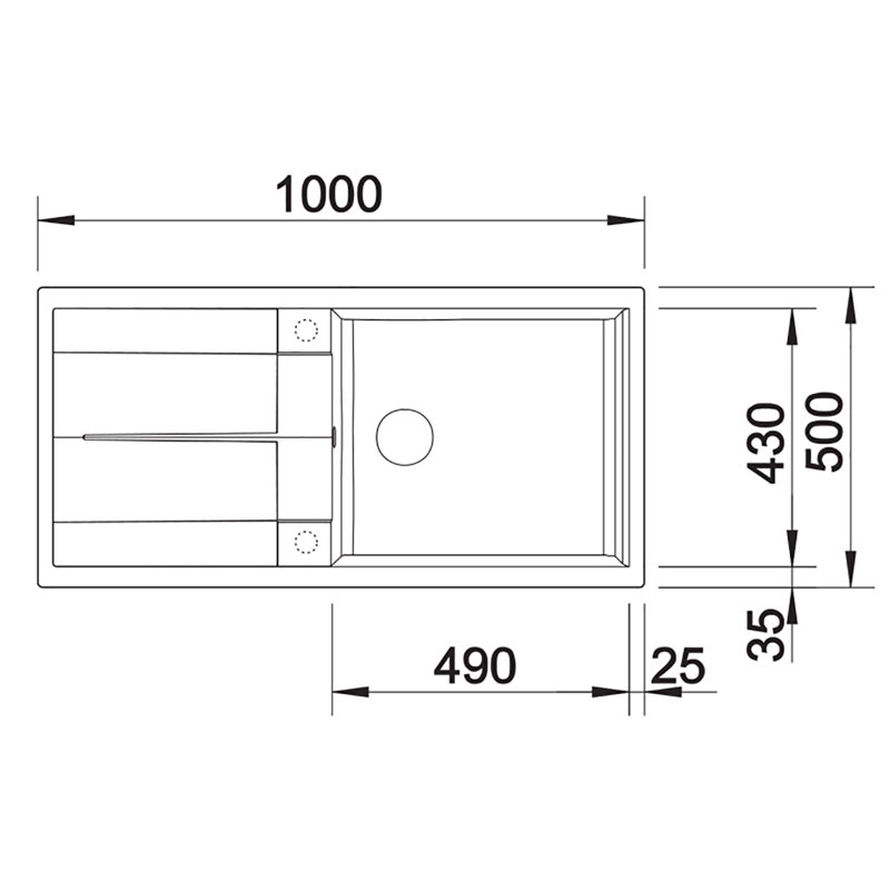 Metra Xl Single Bowl Inset Kitchen Sink, Tartufo