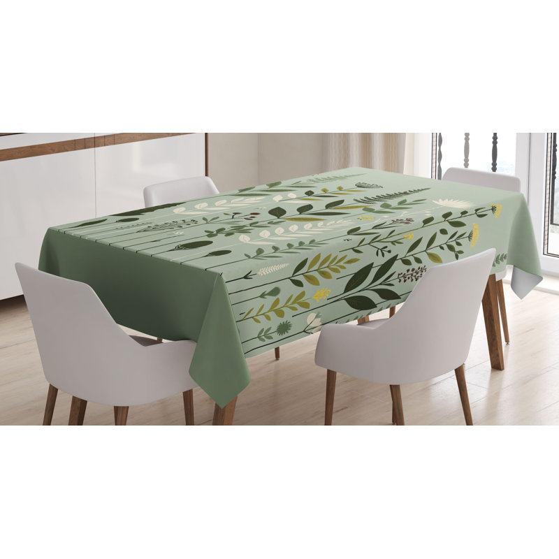 Kyzin Rectangle Floral Microfiber Tablecloth, 70" Rectangle
