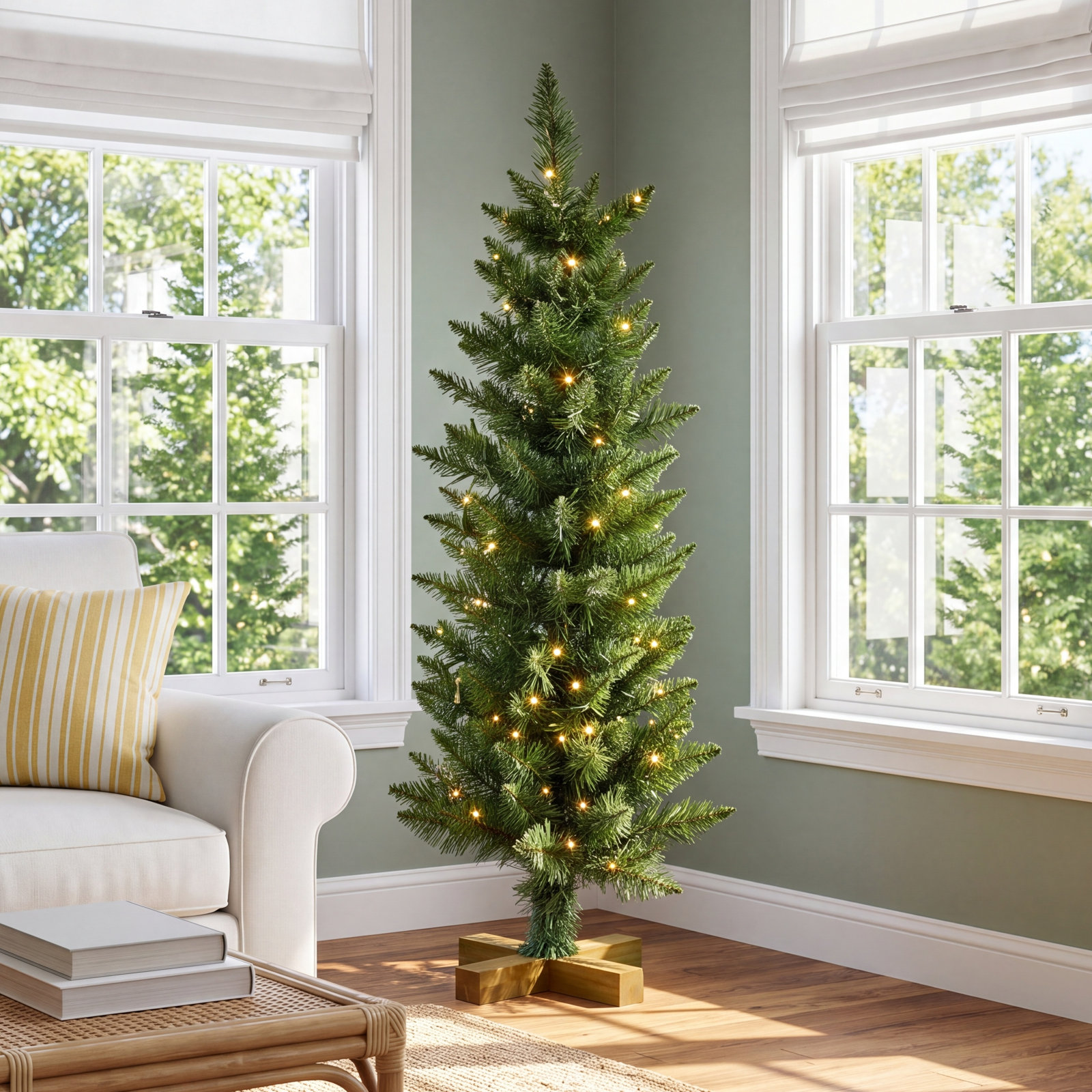 Stines 2' Pre-Lit Tabletop Pine Tree, 30"