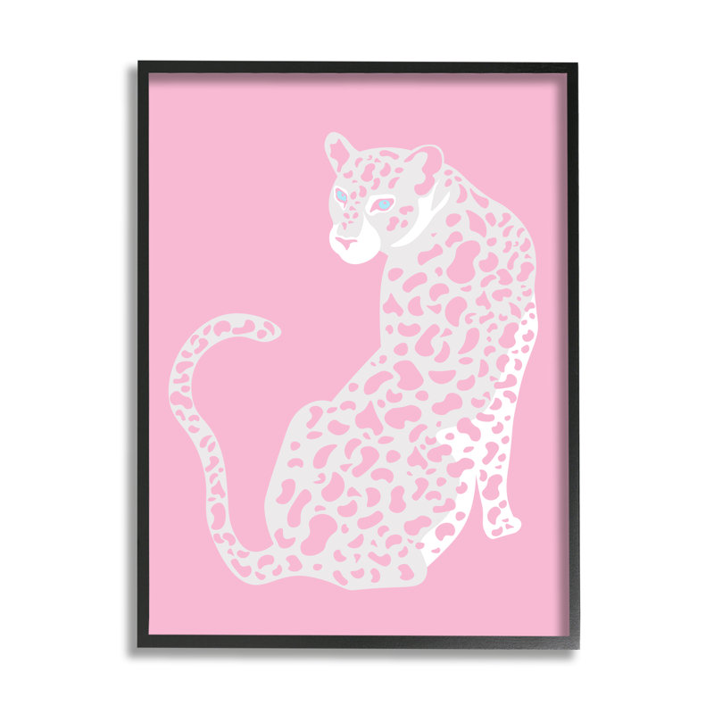 «Pink Modern Leopard Cheetah Piercing Gaze» par Birch & Ink - cadre flottant, impression sur toile