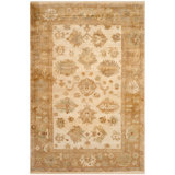 Langford Wool Oriental Area Rug in Yellow/Beige/Green