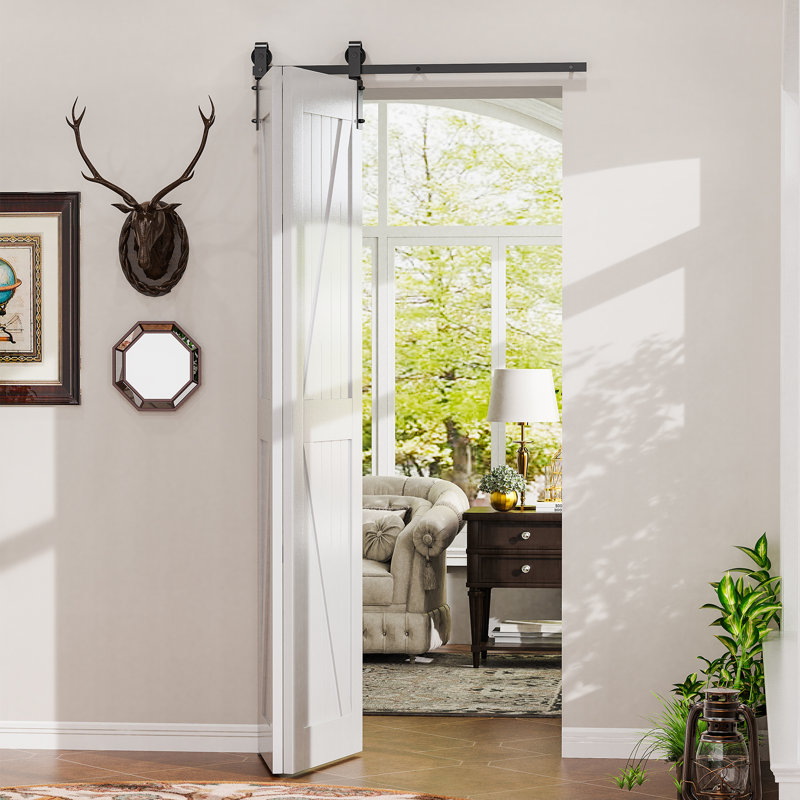Ensemble de quincaillerie de porte de grange simple pliante standard, 48 po