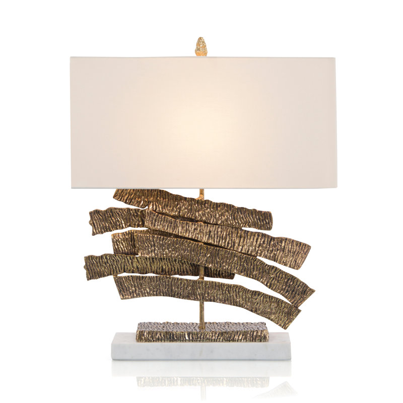 Lampe de table en laiton froissé Swoosh