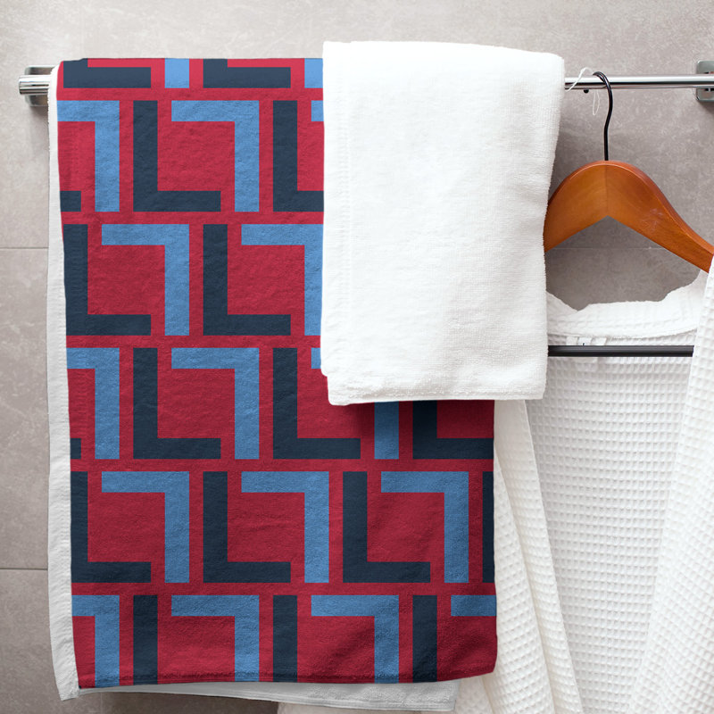 Serviette de bain, Red/Navy/Blue
