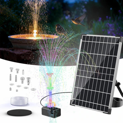 Pompe solaire de fontaine 12W avec lumières DEL