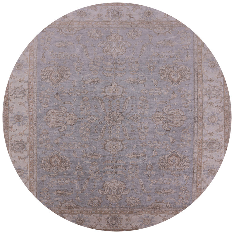 Tapis beige Hawken, Rond 7 pi