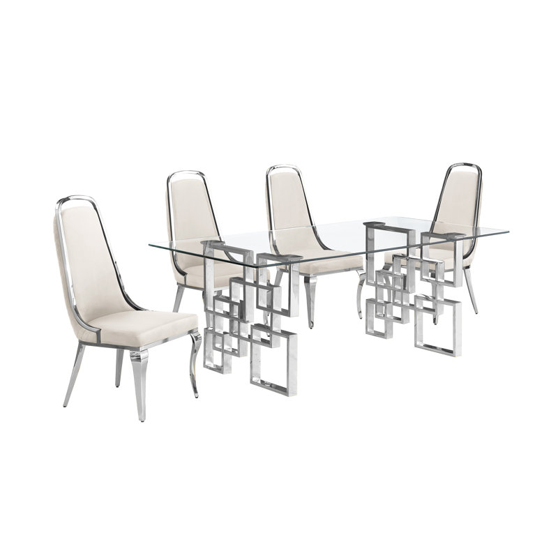 Ensemble de salle à manger rectangulaire L 79 po x l 40 po Kalen, Crème