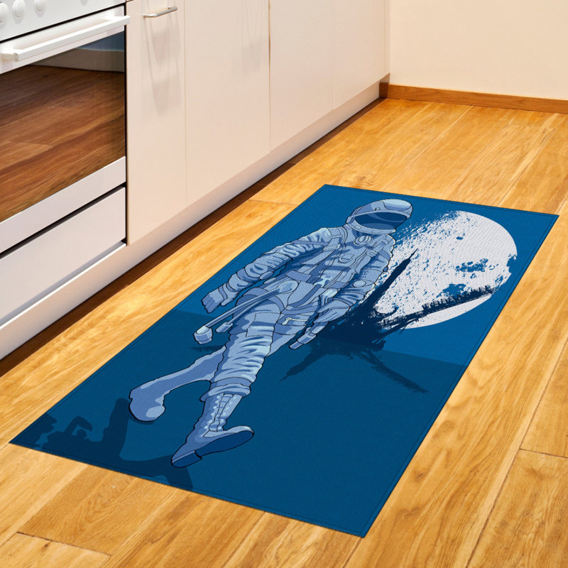 Astronaut High Density Long Fiber Poly Threads Decorative Area Rug Carpet, Rectangle 2'7" x 5'