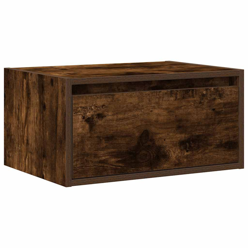 51cm W Manufactured Wood Bedside Table, Smoked Oak
