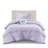 3 PCS Tassel Comforter Set with Heart Shaped Throw Pillow Lavender