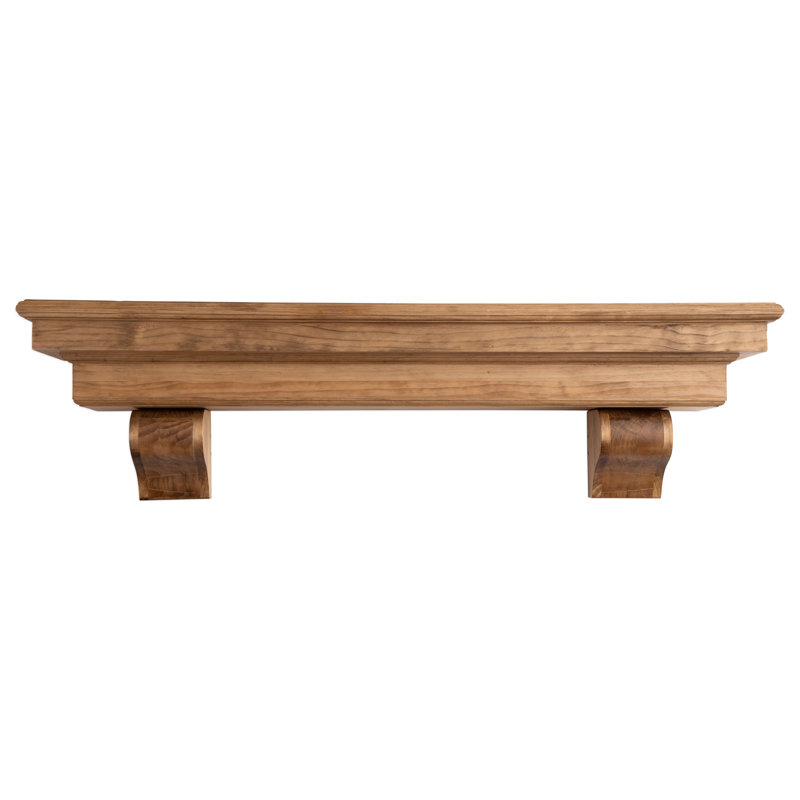 Dogberry Collections French Corbel Mantel Shelf, Aged Oak, 60"