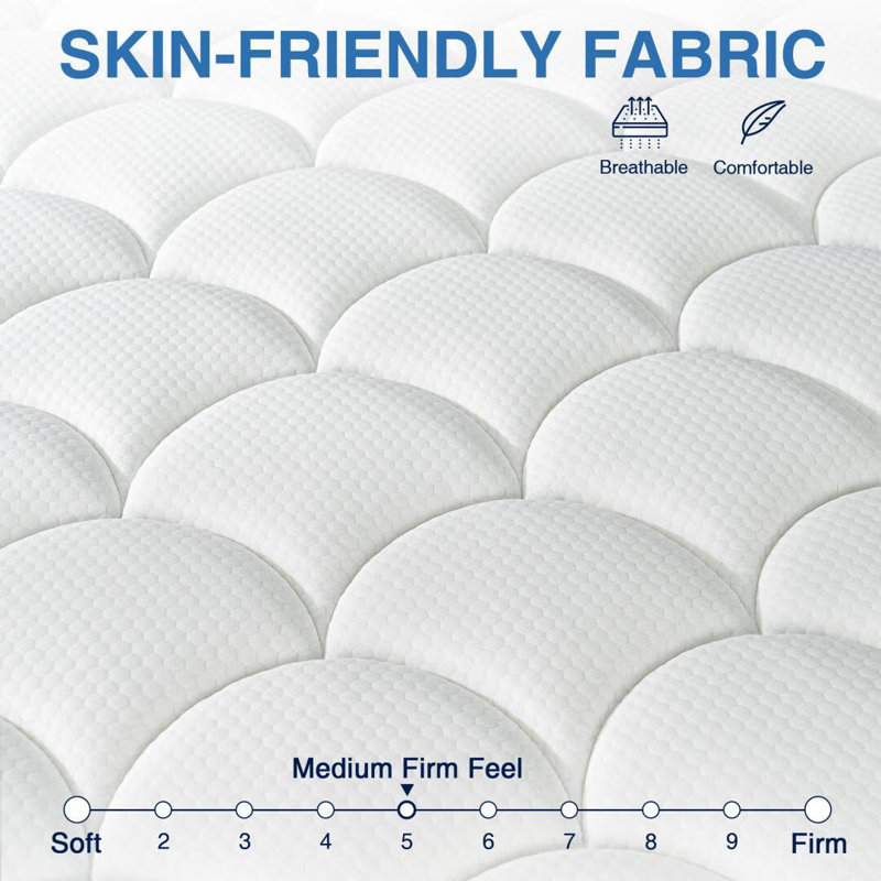 12'' King Size Medium Cooling Gel Memory Foam Hybrid Mattresses In A Box With Certipur-US, King, 12"