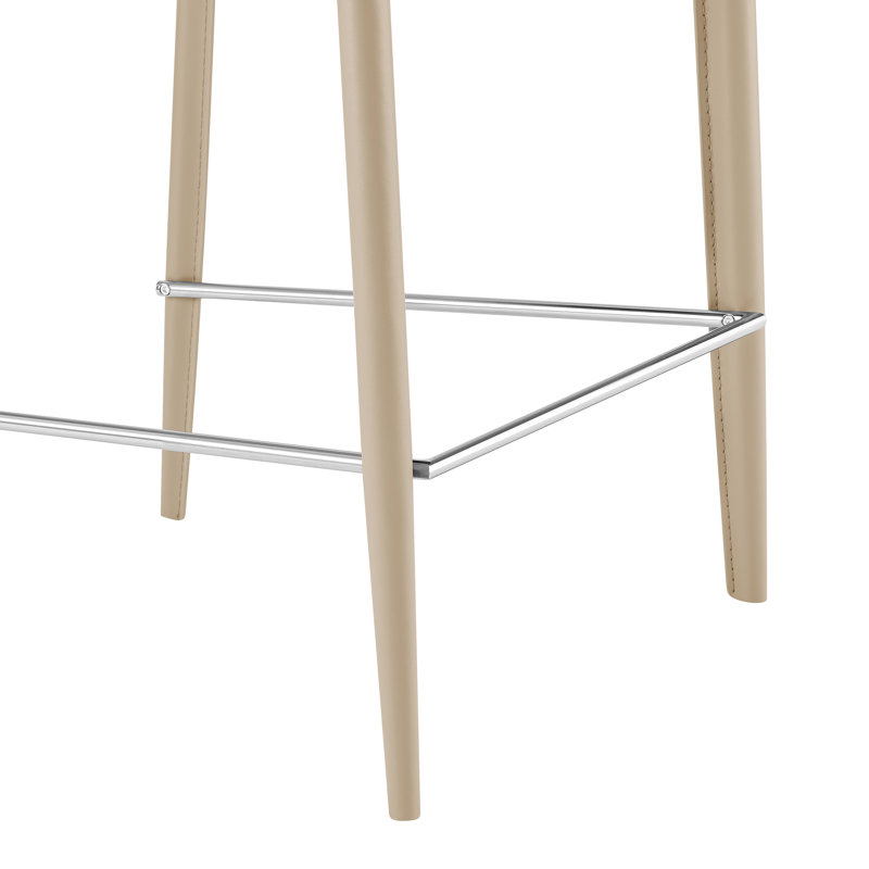 Carramar Upholstered Counter Stool with Metal Frame, Counter Stool (26" Seat Height), Taupe