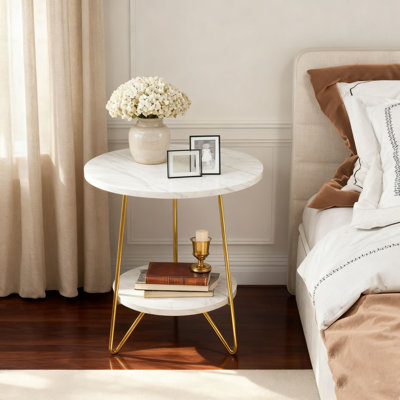 Table d'appoint moderne 18,7 po avec structure en métal