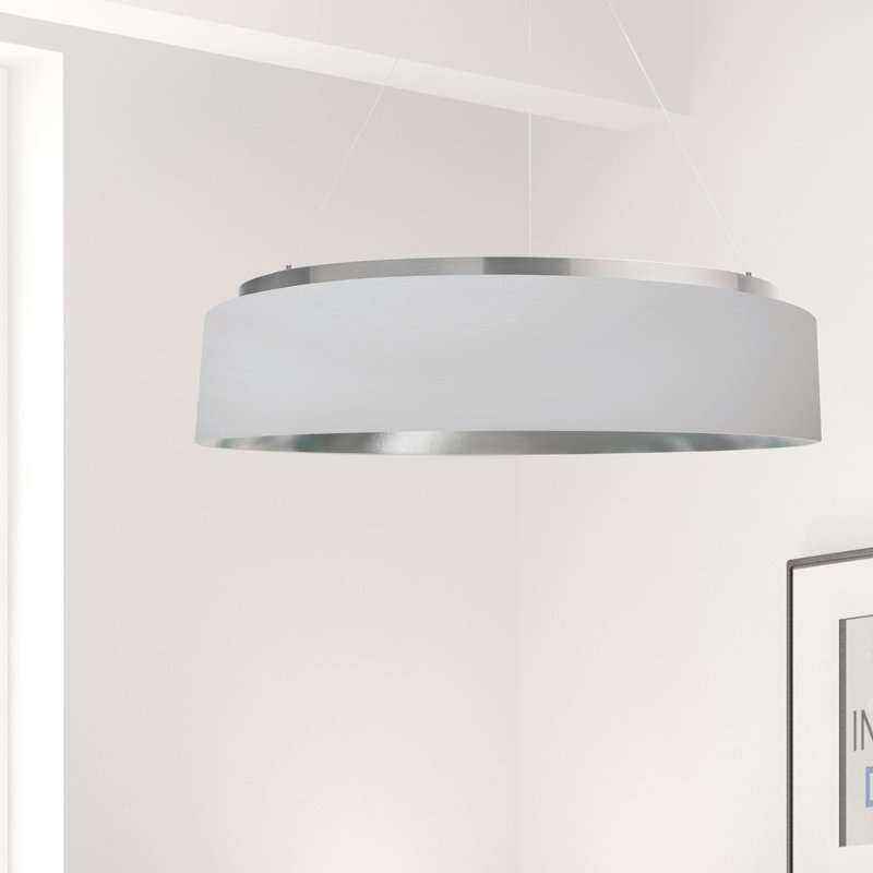 Brackeen Dimmable LED Drum Chandelier, Aged Brass, 6" H x 26" W x 26" D, Black/Gold