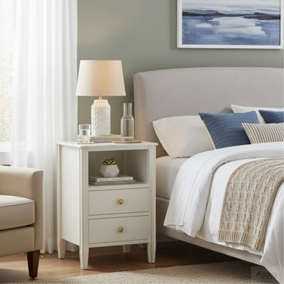 Winston 2-drawer storage Nightstand - Antique White