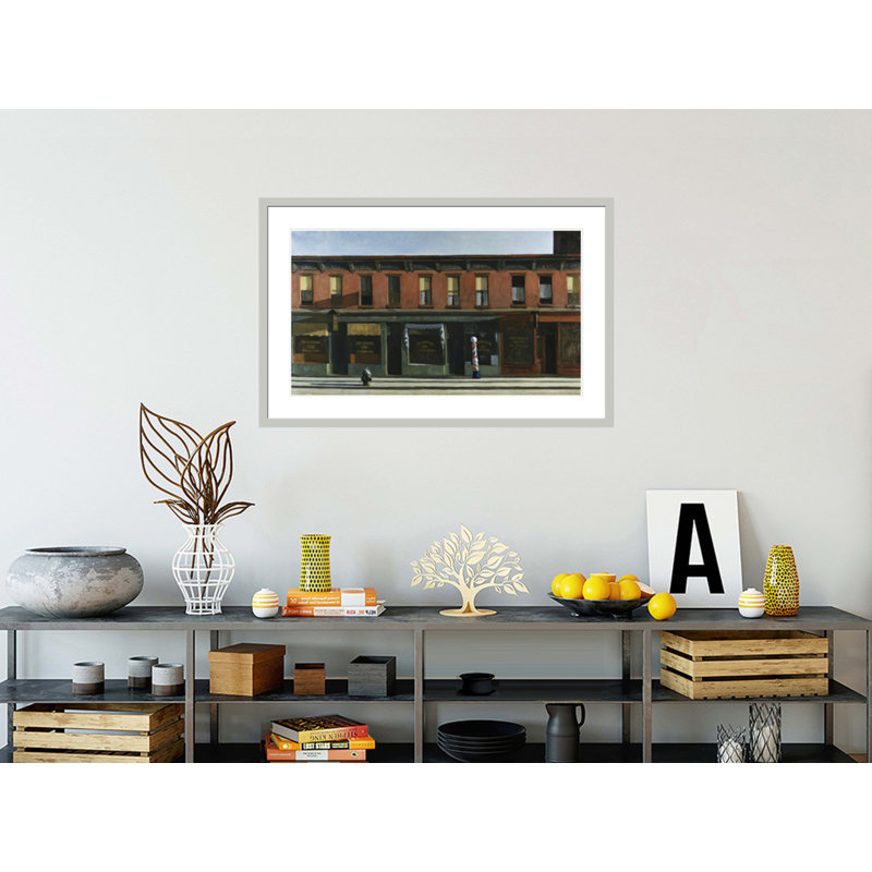 «Early dimanche matin» par Edward Hopper, impression giclée sur cadre, 26.82" H x 41.5" W