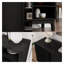 Buffet 47,3 "noir avec rangement, 2 portes et pieds en bois massif Farmhouse - Console multimédia polyvalente pour la cuisine, la salle à manger, le salon, le vestibule et le couloir