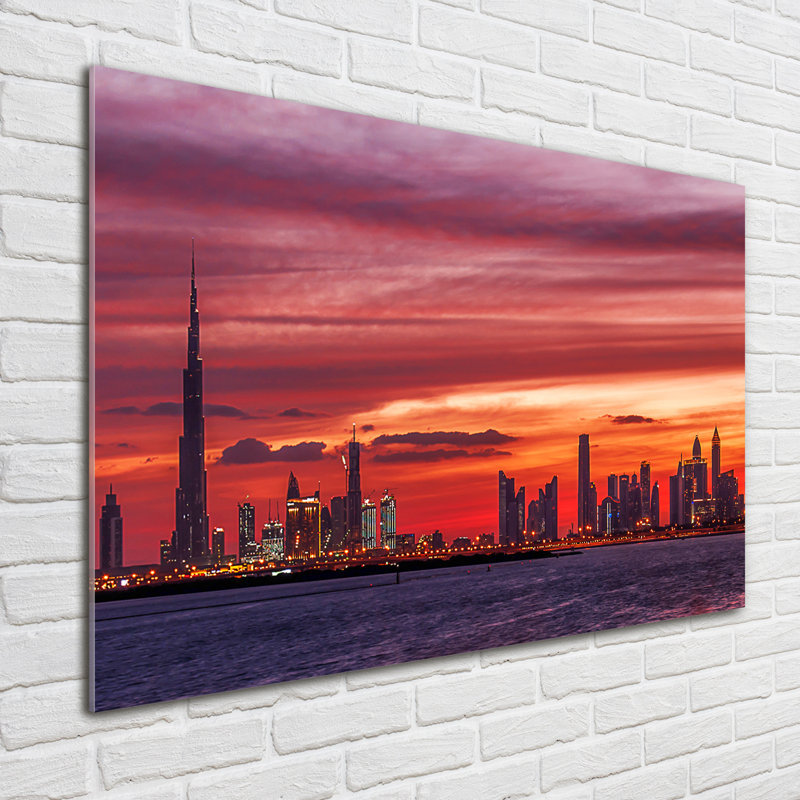 Sunset Dubai - Unframed Art Prints on Glass