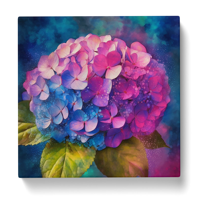Hydrangea Abstract Art No.3 - Wrapped Canvas, 50cm H x 50cm W x 3cm D
