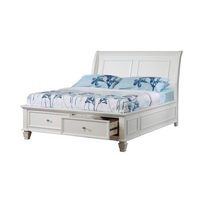 Sundstrom Full Sleigh Bed With Footboard Storage White -  Red Barrel Studio®, 0C7AE401A55249E8B5D98179FE6006AD