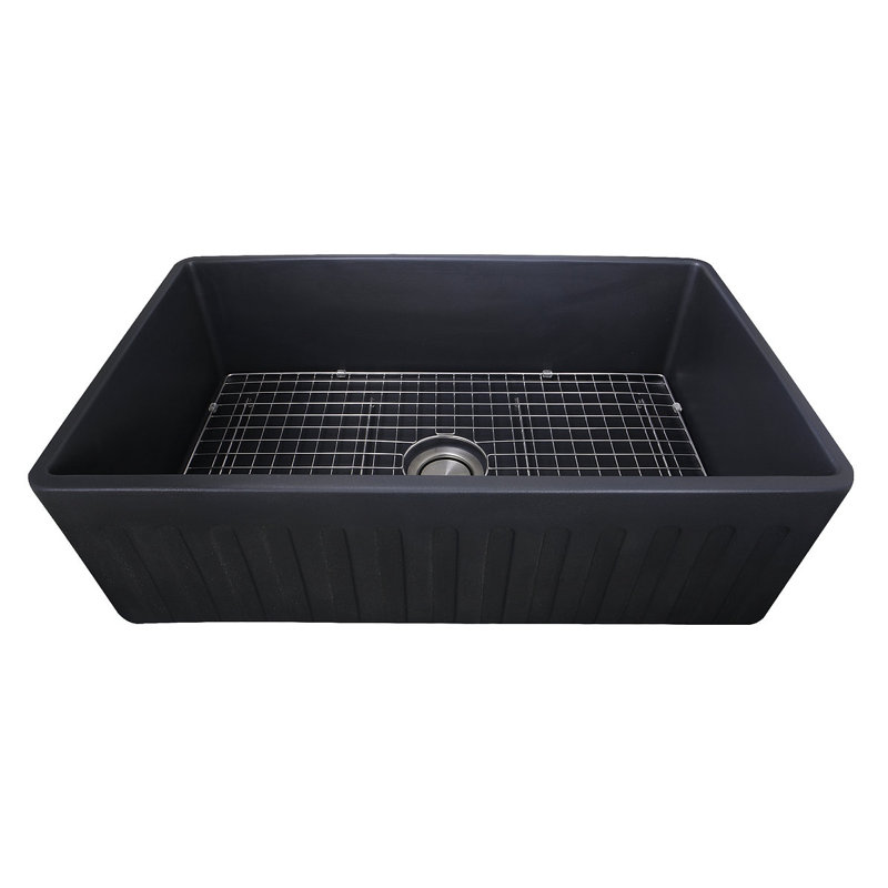 Vineyard 33'' L Single Basin Kitchen Sink, Matte Black