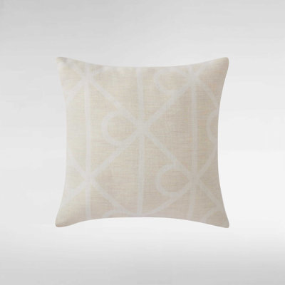 Calvin Klein Emblem Beige Throw Pillow