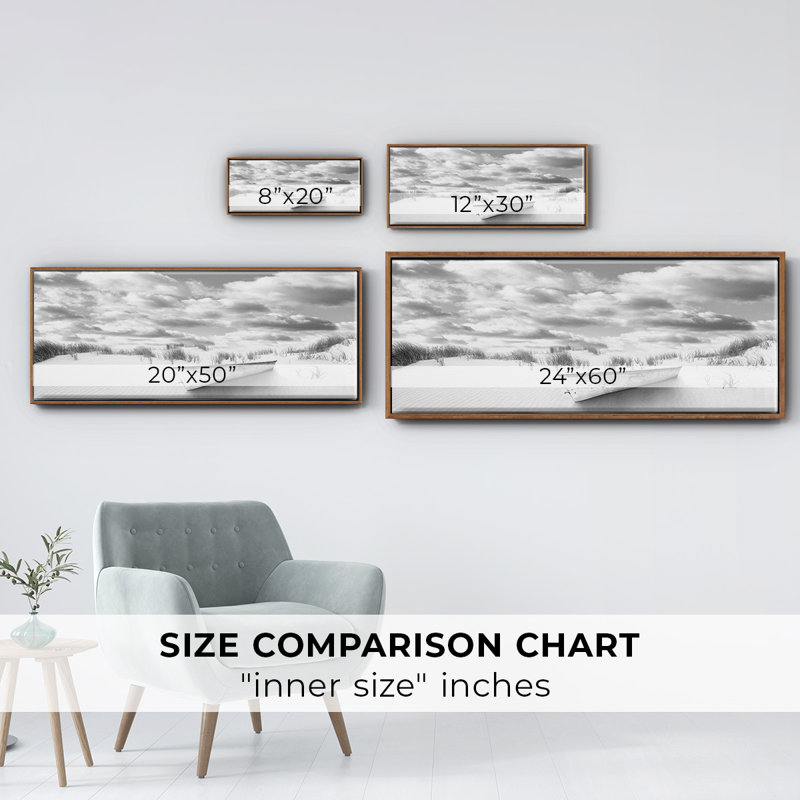 Beach- Framed Canvas, 20" H x 50" W