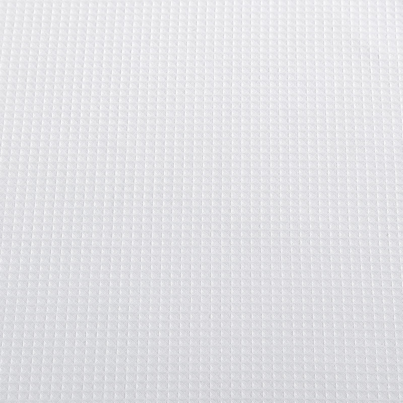 Queen White Cotton Blend Waffle Comforter Set